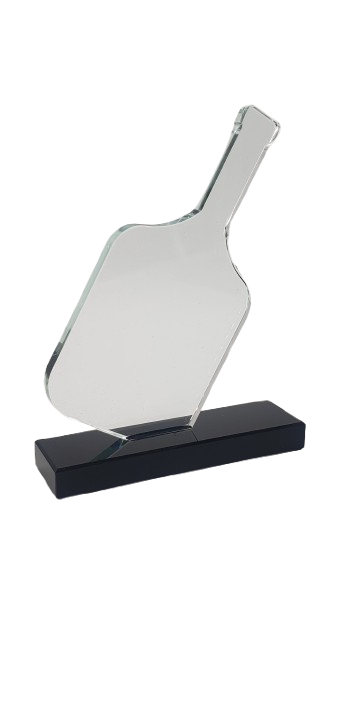 Pickleball Paddle Glass Award