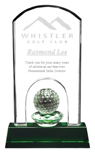 Emerald Beach Golf Crystal 9.25"