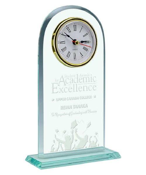 GI01910A, Jade Meadowbrook Glass Clock 8" image 0