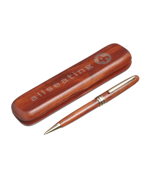 3908-12, Lasered Pen and Box (Rosewood or Maple) - Rosewood Box image