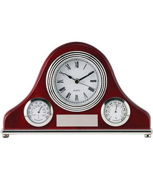 GI09002RW, Riviera Rosewood Weather Clock 7.75" image 0