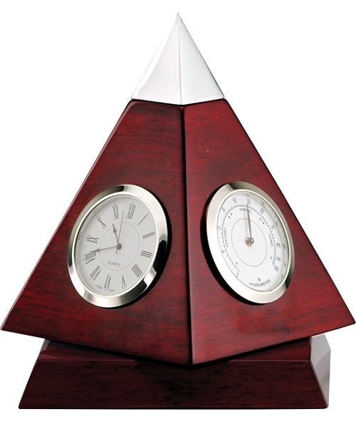 GI04003RW, Rosewood Pyramid Clock 6.5" image 0