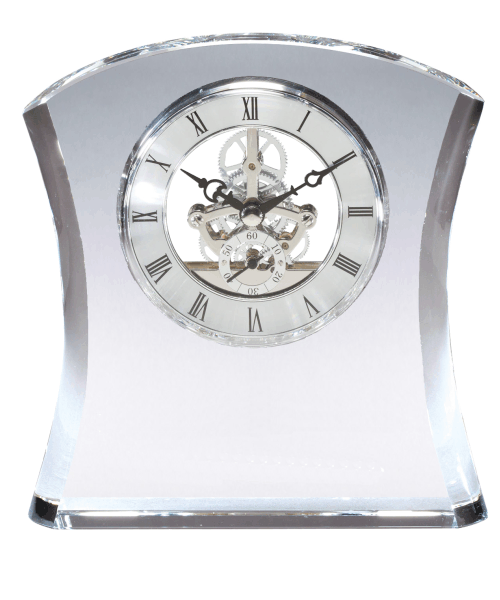 CRY383, Curved Crystal Gear Clock 6.5" image 0
