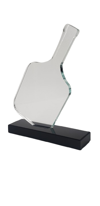 Pickleball Paddle Glass Award