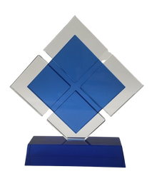 Blue Duet Crystal Award 8"