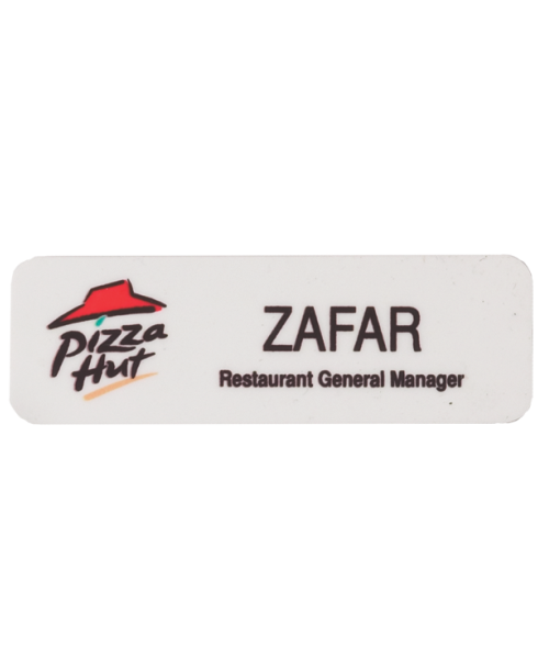 Full Color Sublimated Plastic Name Badge 1x3" image 1