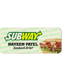 Full Color Sublimated Plastic Name Badge 1x3" image 0