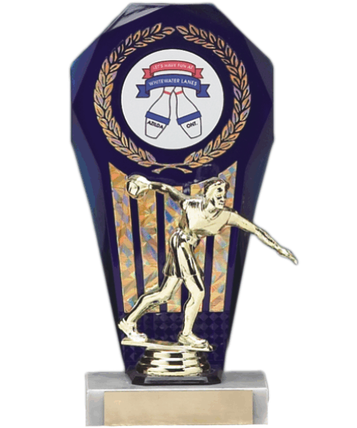 Fan Back with Figure - 8.25" Blue/Gold image