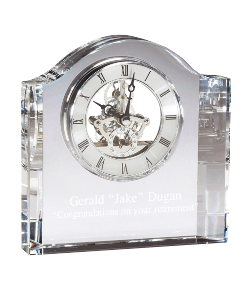 CRY384, Century Crystal Clock, 6" image 0