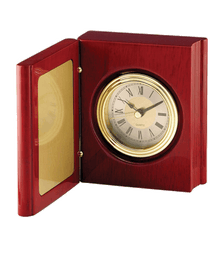GI00013RW, Rosewood Gold Book Clock 6" image 0