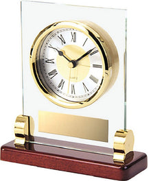 GI00136, Brass Glass Clock 6.5" image 0