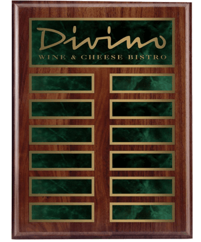 112500AG, Walnut Annual Plaque(Green or Blue) - 10.5x13" Green image