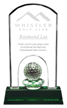 Emerald Beach Golf Crystal 9.25"