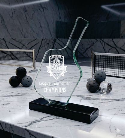Pickleball Paddle Glass Award