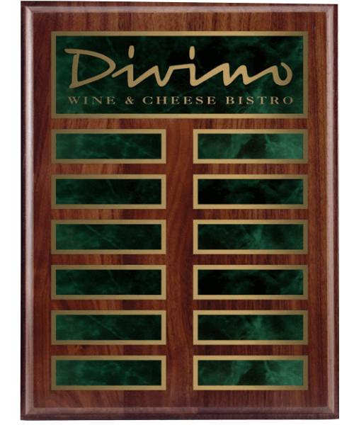 112500AG, Walnut Annual Plaque(Green or Blue) - 9x12" Green image