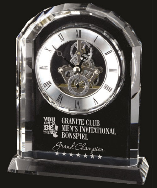 GI01005B, Centura Glass Clock 6.75" image 0