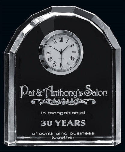 CRY03657, Citadel Crystal Clock 4.5" image 0